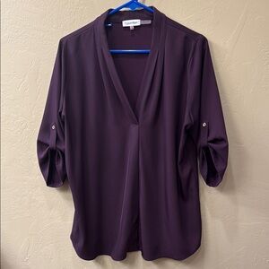 Calvin Klein Purple Relaxed Buttoned Blouse